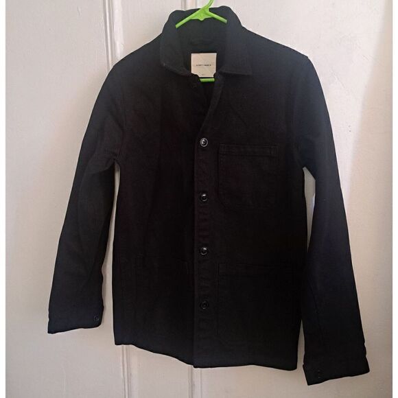 A Days March Womens Small Black Shacket Heavy Cotton Shirt Spring With Pockets - Picture 3 of 8